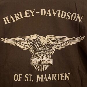 Brown oversized Harley Davidson t shirt